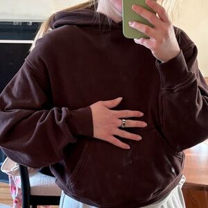 Brown cropped hoodie aritzia + brown shorts